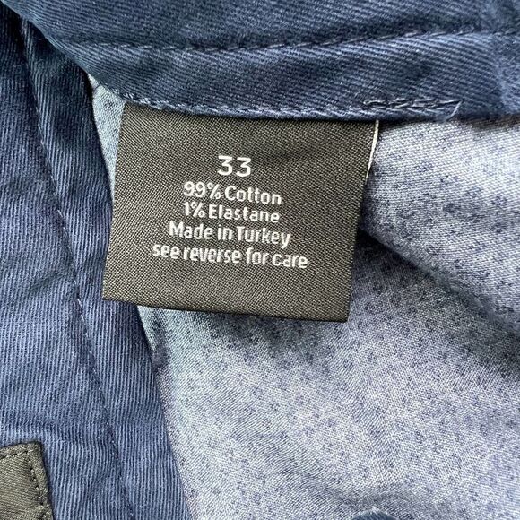 New Dylan Gray Men US 33 Navy Blue Regular Chinos Pants Slash Pockets Classic - Picture 9 of 9